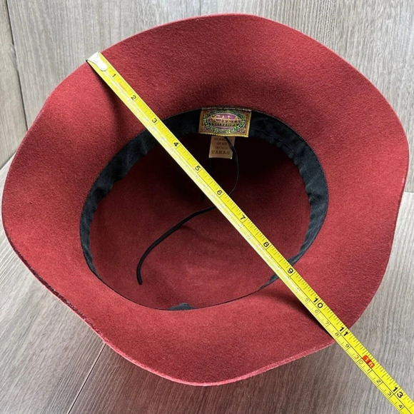 Scala Hat Womens One Size Collezione Wool Felt Leatherette Band Cloche  Red - Picture 7 of 10
